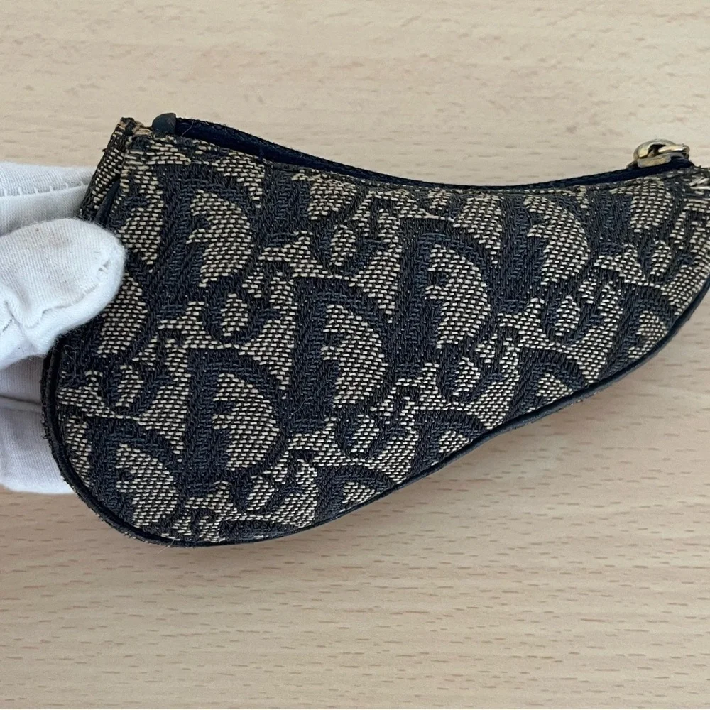 Christian Dior Trotter Coin Purse Oblique Saddle Vintage - Picture 12 of 15
